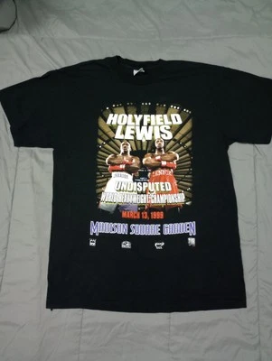 Camiseta de Lucha Peso Pesado Evander Holyfield vs Lennox Lewis 1999 Rara De Colección Años 90 L Foto 1 de 4