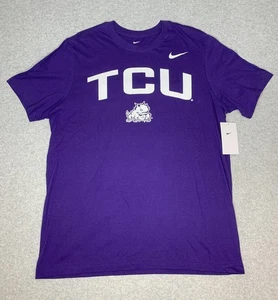 Nike Core Kurzarm Baumwolle T-Shirt Herren Large Lila TCU Horned Frogs Neu - Bild 1 von 10