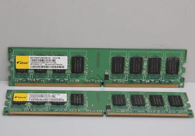 2 Stück Elixir 2GB 2Rx8 DDR2 SDRAM DIMM 800MHz PC2-6400U RAM - M2Y2G64TU8HD5B-AC - Bild 1 von 3