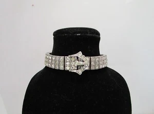 Antique Art Deco Diamonbar Triple Row Buckle Clasp Sterling Bracelet Pat. 1917 - Picture 1 of 13