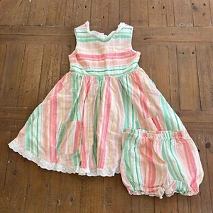 SweetHoney sherbet striped tunic and bloomer set pastel 12 Years NWT - Picture 1 of 10