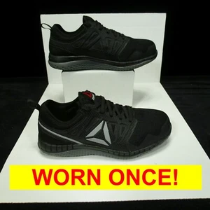 Reebok Men’s Safety steel Toe Work Shoes Black RB4251 Size 6 men's 8 women's - Picture 1 of 11