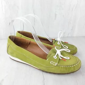 ARA Germany Green Women's Loafers Leather Slip On Size 8.5 US/EUR 39 Lace Up - Picture 1 of 12