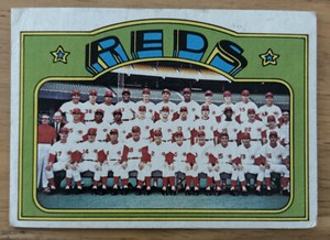 1972 Topps Reds Team Card #651 Frank Robinson Johnny Bench Pete Rose Low-Grade