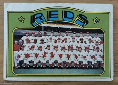 Tarjeta del equipo 1972 Topps Reds #651 Frank Robinson Johnny Bench Pete Rose baja calidad Foto 1 de 2