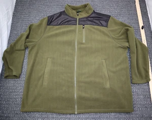 Boulder Creek Fleece Jacket Men's Size 3XL Mock Neck Green & Black Full Zip - Picture 1 of 15