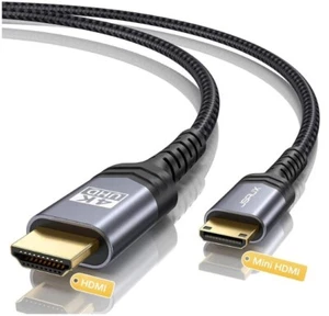 MINI HDMI TO HDMI 4K 60Hz 6FT Braided Nylon High Speed HDMI 2.0 Cable - Picture 1 of 2
