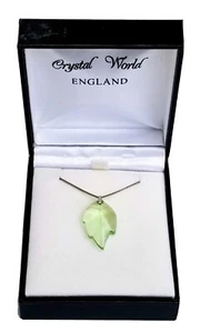 Swarovski Crystal Leaf Pendant Sterling Silver Chain Necklace - 18" - Picture 1 of 7