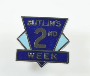 Schöner Zustand echte Butlins 2. Woche Emaille Abzeichen - Bild 1 von 2
