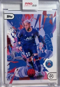 Topps Projet 22 Artiste Neymar Jr Par Che Heijnen Rouge Bleu Parallèle 10/22 SP - Bild 1 von 3