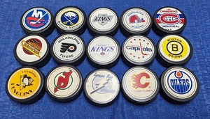 NHL vintage 1985-1992 large logo Trench General tire Ziegler pucks U-PICK - Picture 1 of 19