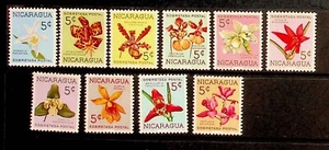 NICARAGUA Sc RA66-75 NH ISSUE OF 1962 - FLOWERS - ORCHIDS - Picture 1 of 1