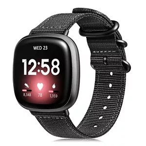 Band for Fitbit Versa 3 / Fitbit Sense Soft Woven Nylon Sport Replacement Strap - Picture 1 of 16
