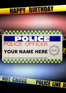  A5 Personalised Police force  Greeting Card any name and age PIDPOL1 - Picture 1 of 1