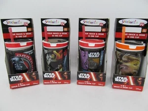 Lotto di 4 bicchieri Star Wars Snackeez Jr bottiglie snack - Foto 1 di 1