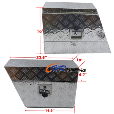 24"x10"x16" Aluminium Truck Under Tray Underbody Storage Tool Box+Lock+Keys - Image 1 of 4