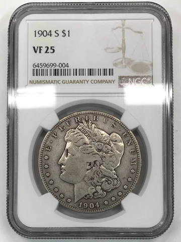 1904 S Morgan Silver Dollar NGC VF-25 Cover