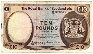 1983 Scotland Royal Bank 10 Pounds Banknote P383 circulated - Picture 1 of 2