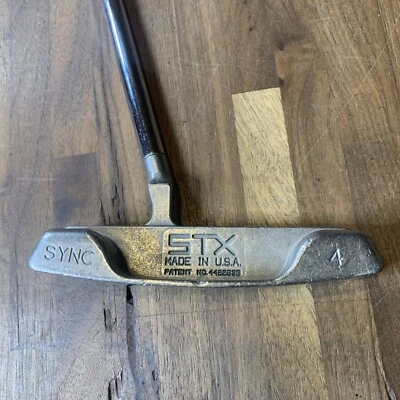 STX GOLF SYNC 4 PUTTER 35" Right Handed Steel Used Green Face New Karma Grip. - Image 1 of 4