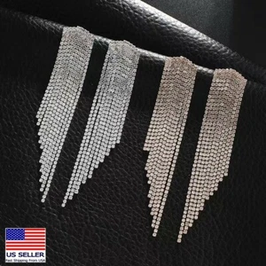 Fashion Women Prom Wedding Party Earrings Full Crystal Tassel Shining Bling 0459 - Picture 1 of 6