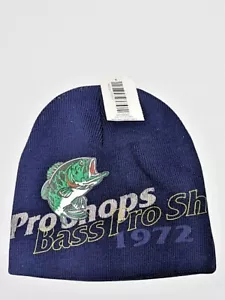 Bass Pro Shops Navy Blue Knit Beanie Cuffless Hunting Outdoor Skull Cap One Size - Picture 1 of 4