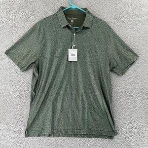 Hickey Freeman Short Sleeve Shirt Golf Polo Mens Green Floral NWT $94 MSRP - Picture 1 of 13