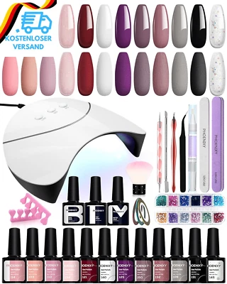 Gel Nagellack Set, Phoenixy 12 Stk. Shellack Set Starterset Mit 36W UV/LED Lampe - Bild 1 von 4
