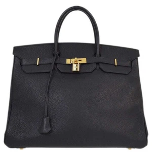 Hermes Black Fjord Birkin 40 Handbag □D 14 173156 - Picture 1 of 10