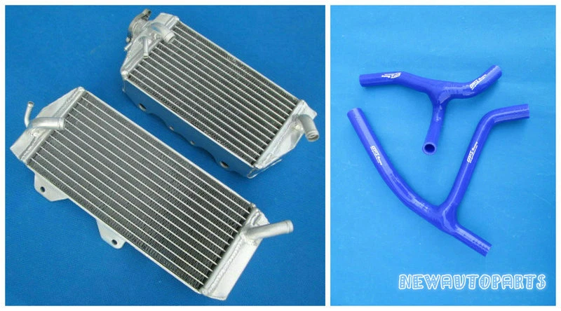 Radiador y manguera de aluminio azul para Kawasaki KXF450 KX450F 2006-2008 2007 2008 Foto 1 de 4