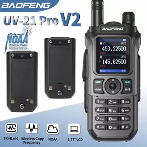 Baofeng UV21 Pro V2 Tri-Band Walkie Talkies Amateurfunk Zwei Wege Radio große Reichweite & Akku - Bild 1 von 12