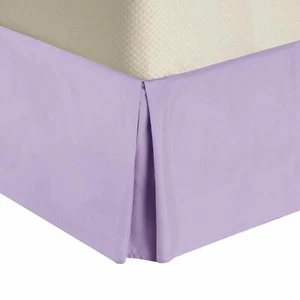 Solid Bed Skirts Brushed Microfiber Pleated Tailored Bedskirt with Split Corners - Picture 1 of 13