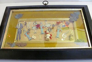 Antique VTG Shadow Box Mixed Media Cards Ads Framed Art 15 1/4" x 10" x 1 3/4" - Picture 1 of 9