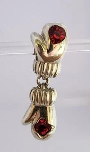 Chamilia WINTER MITTENS Red Swarovski & Sterling Dangle Charm Bead 2025-1539 - Picture 1 of 5