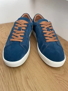 SANTONI men's blue suede sneakers / shoes / made in Italy / 44EU / 11US - Picture 1 of 8