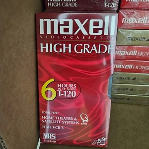10 Pack Maxell High Grade 6 Hour T-120 VHS Blank Tapes New Sealed - Picture 1 of 2