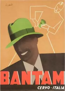 Bantam Hut Mode von Gino Boccasile Original Vintage Poster auf Leinen um 1948 - Bild 1 von 1