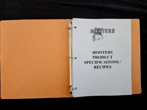 LIMITED MADE Hooters Product Recipe Training Manual Book duplicate copy of 1999 - Picture 1 of 9