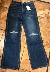 Kancan Montana Sz 11/29 Distressed High Rise Wide Leg Flare Jeans Boho Retro - Picture 1 of 5