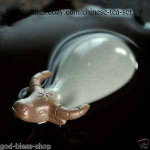 Porcelain Buffalo Geyao Crackle Glaze Tea Pet On Tea Tray Small Size Tea Play - Picture 1 of 8