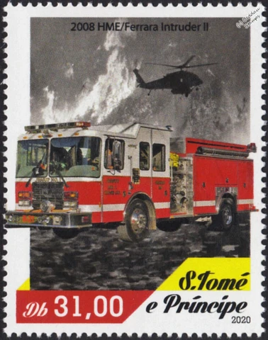 2008 FERRARA HME INTRUDER II Fire Engine Rescue Truck Firefighting Stamp #12 Cover