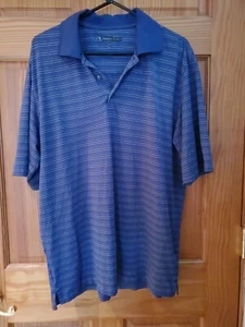 Pebble Beach Shirt Mens Sz L Purple Striped Golf Polo Tennis Casual - Picture 1 of 3