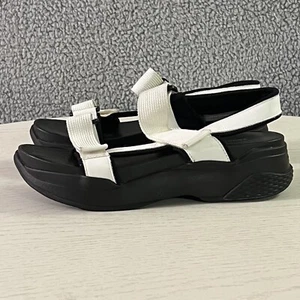 Vagabond Sandals Womens 8 White Black Lori Chunky Thick Platform Ankle Strappy - Picture 1 of 15