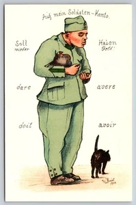 Postcard Switzerland Military Army Soldier  money signed Gaubehi c1924 1L - Imagen 1 de 2