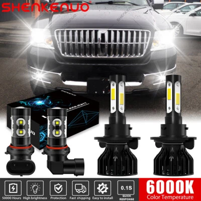 Faro LED alto/bajo + luz antiniebla bombillas 4 piezas para Lincoln Mark LT 2006 2007 2008 Foto 1 de 4