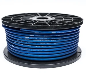 8 GAUGE OFC BLUE 10mm² POWER CABLE OXYGEN FREE COPPER PER METRE  - Picture 1 of 2