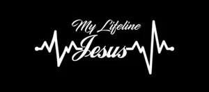 Juego de 2 - Calcomanías pegatinas cristianas para ventana Jesus Is My Lifeline God Saves - Imagen 1 de 1