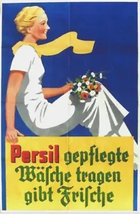 Original vintage poster PERSIL LADY FLOWERS LAUNDRY c.1940 - Picture 1 of 1