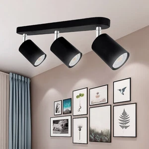 3 Way LED Ceiling Spotlight Adjustable Kitchen Bar Spot Light GU10 Bulbs Lamp - Picture 1 of 10