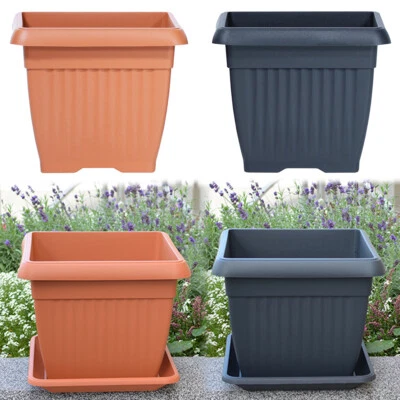 KAGM Quadratischer Blumenkübel Blumentopf Pflanztopf in 2 Farben und 5 Größen TOP!