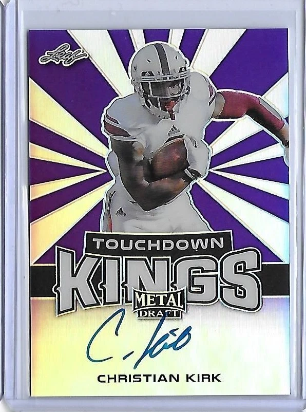 2018 Leaf Metal CHRISTIAN KIRK TD Kings Purple Prismatic Auto RC 15/15 Cardinals - Image 1 of 1